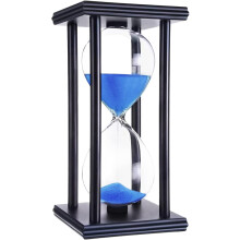 60-Minuten-Sanduhr, Retro-Wohndekoration mit 4 schwarzen Holzrahmen