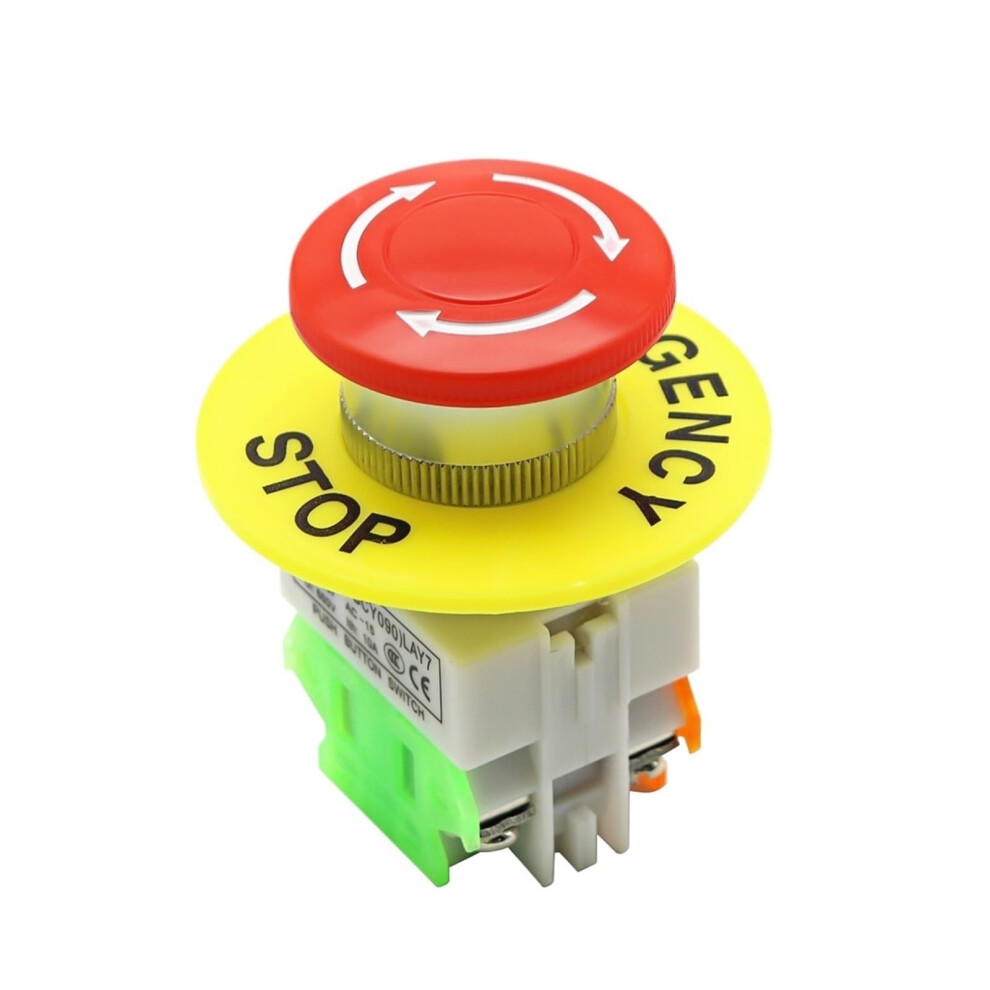 Electronicswitch Red Mushroom Cap Emergency Stop Push Button 1No 1Nc Dpst Latching Self Lock Ac 660V 10A For Elevator 9339159970645