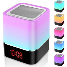 Lautsprecherlampe mit Bluetooth-Lautsprecher, 5-in-1-Digitalwecker, Touch-Dimmfunktion, Micro-SD-Kartensteckplatz, MP3-Freisprechf