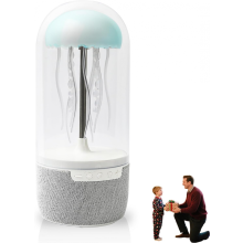 Quallenlampe mit Bluetooth-Lautsprecher, Quallenlampe für Aquarien, 9 farbwechselnde LEDs, Stereo-Surround-Sound, lange Akkulaufze