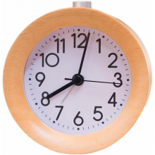 Analoger Wecker ohne Ticken, Holzwecker mit Schlummerfunktion, Retro-Tischwecker mit Nachtlicht, Wecker ohne Radio