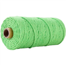 3mm Colored Cotton Rope Green 100m 2-Pack For DIY Crafts Garden Home Decor Binding Decorative Rope