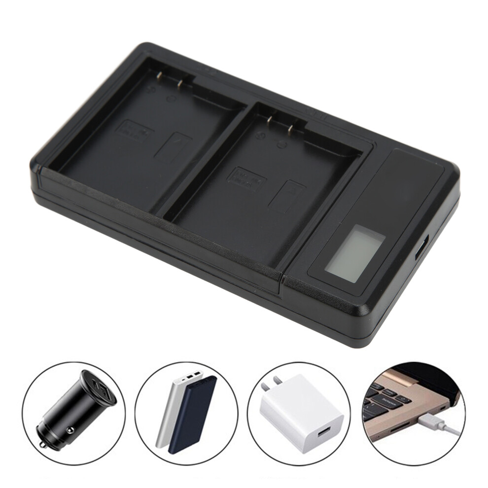 Enel15 Dual Usb-C Battery Charger With Lcd Display, 8.4V 0.6A 7611357734062