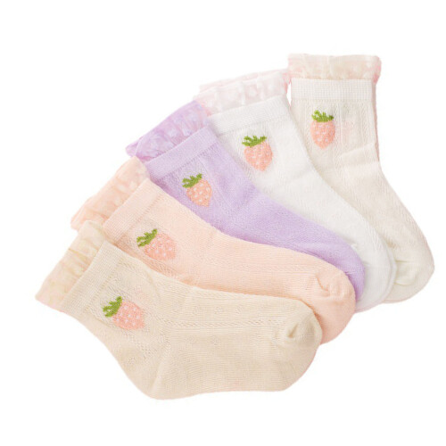 5 Paar atmungsaktive Netzsocken für Mädchen, 2