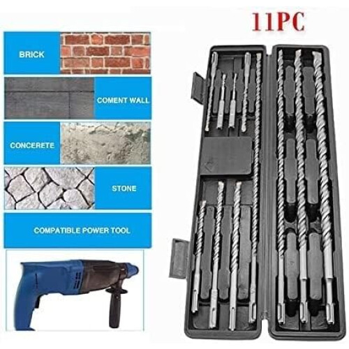 Drill Bit Set Cobalt Drill Bit Set 11-Piece Tungsten Carbide Tip Hammer Drill Bits 5-20mm Masonry With Tool Case 1