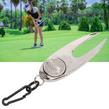 Zinc Alloy Golf Divot Tool Clip, Lightweight, Portable Turf Repair Fork