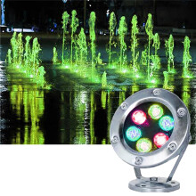 Submersible LED Fountain Light 12V/24V RGB Underwater Pond Light With Remote, IP68 Pool Landscape Light, 18W Green