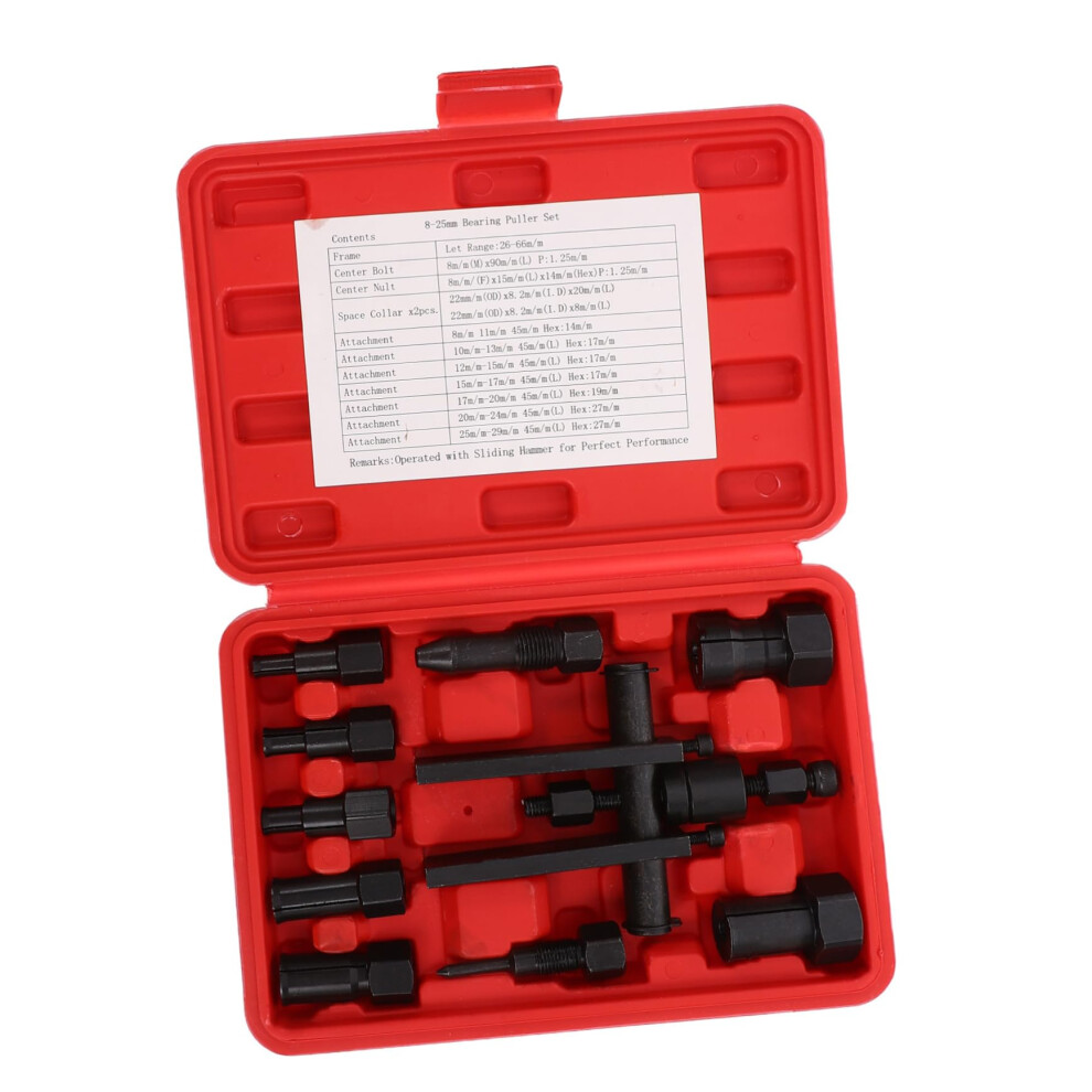 Motorcycle Bearing Puller 10-Piece Kit With Box, Durable Disassembly Puller, Two-Jaw Extractor For Easy Maintenance 9339159971819