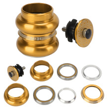 Langlebiges 34 mm Fahrradkopfset mit Doppellagern, goldfarben, passend für mountain- und straßenräder