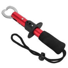 Stainless Steel Fish Lip Gripper with Wrist Strap – Red, 75g