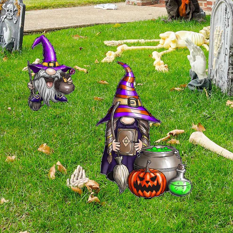 Kikidex (As Show, One Size) Acrylic Halloween Wizard Sign With Stakes, Waterproof Halloween Lawn Decoration