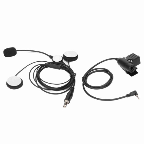 7,1 mm Motorradhelm-Headset 2,5 mm Intercom Schwarz
