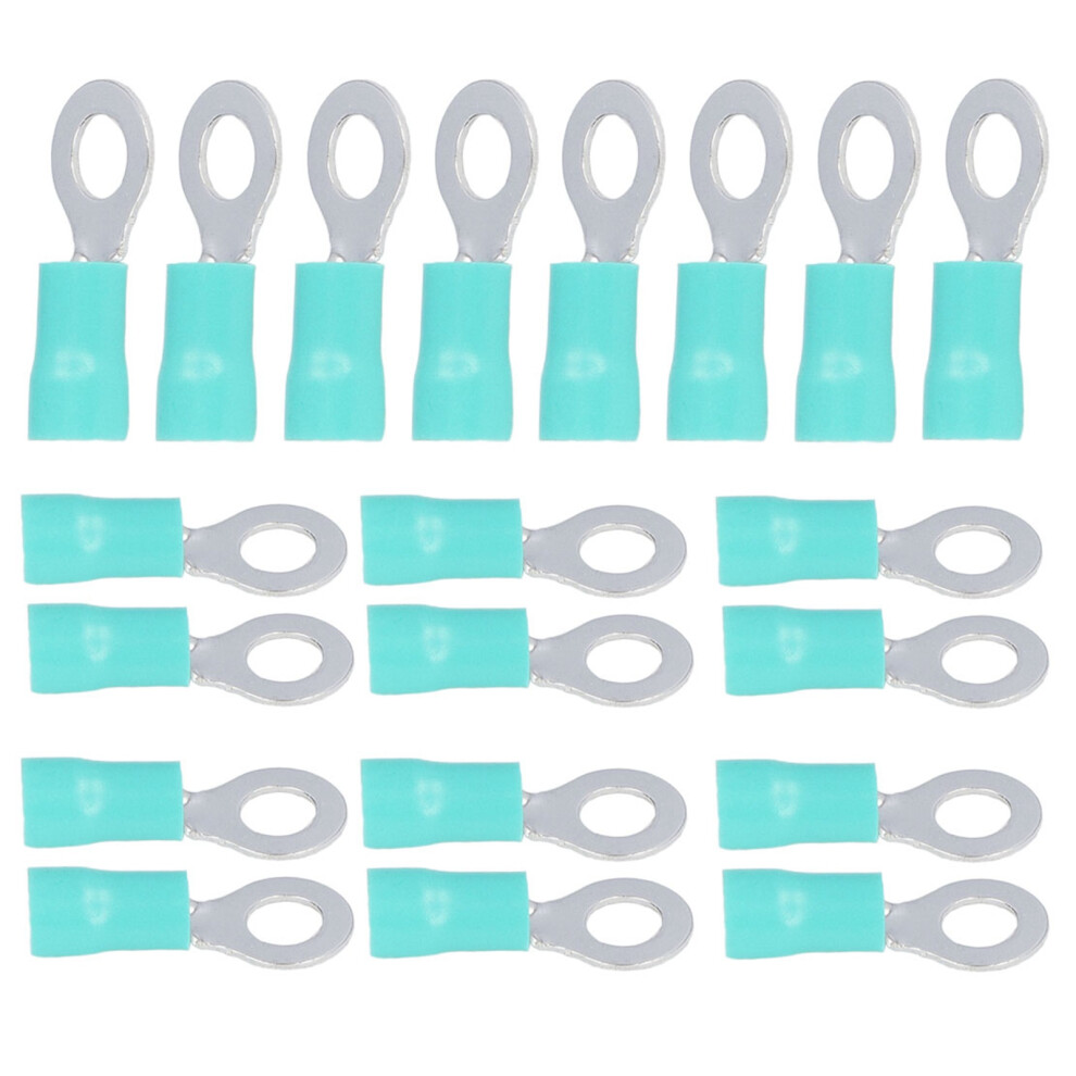 100Pcs Green Copper Insulated Ring Terminals Awg12-10 48A Rv5.5-6 8041357738811