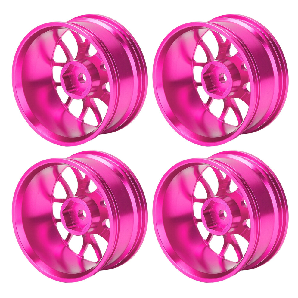Rc Wheel Hubs 52Mm Aluminium Alloy Rims For Tamiya Ttâ01 1/10 Rc Car Pink 3151357739697