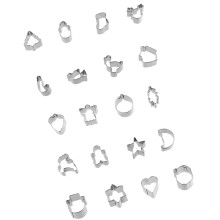 Weihnachts-Ausstechformen, Set mit 20 Mini-Backformen aus