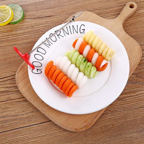 3PC Red Convolute Slicer Radish Potato Convolute Cutter, 1