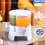 3 Compartment Spigots Rotating Refrigerator Water Pitcher With 3