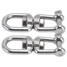 Robuste 8 mm Ringenschnapphaken aus 304er Edelstahl – 2er Pack mit Kette für Kleiderhaken