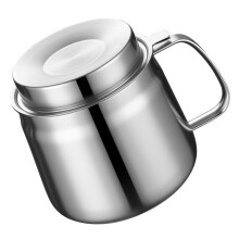 Extra Large Capacity Stainless Oil Container Nonslip Handle