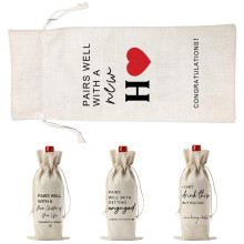 Sturdy Cotton Linen Bottle Protectors Sleeve Wine Bottle Bag