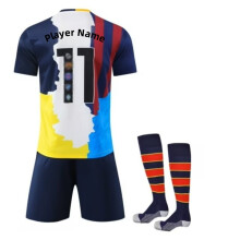 (XS(160-165CM)) Super Star All Club Activewear Free Print #11 +Customized Player Name Fans Training Shirt Set For Kids And Adult