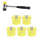 Yellow Rubber Hammer Head Set M8x1 Φ35mm Replacement Tips Soft Striking Tools 16