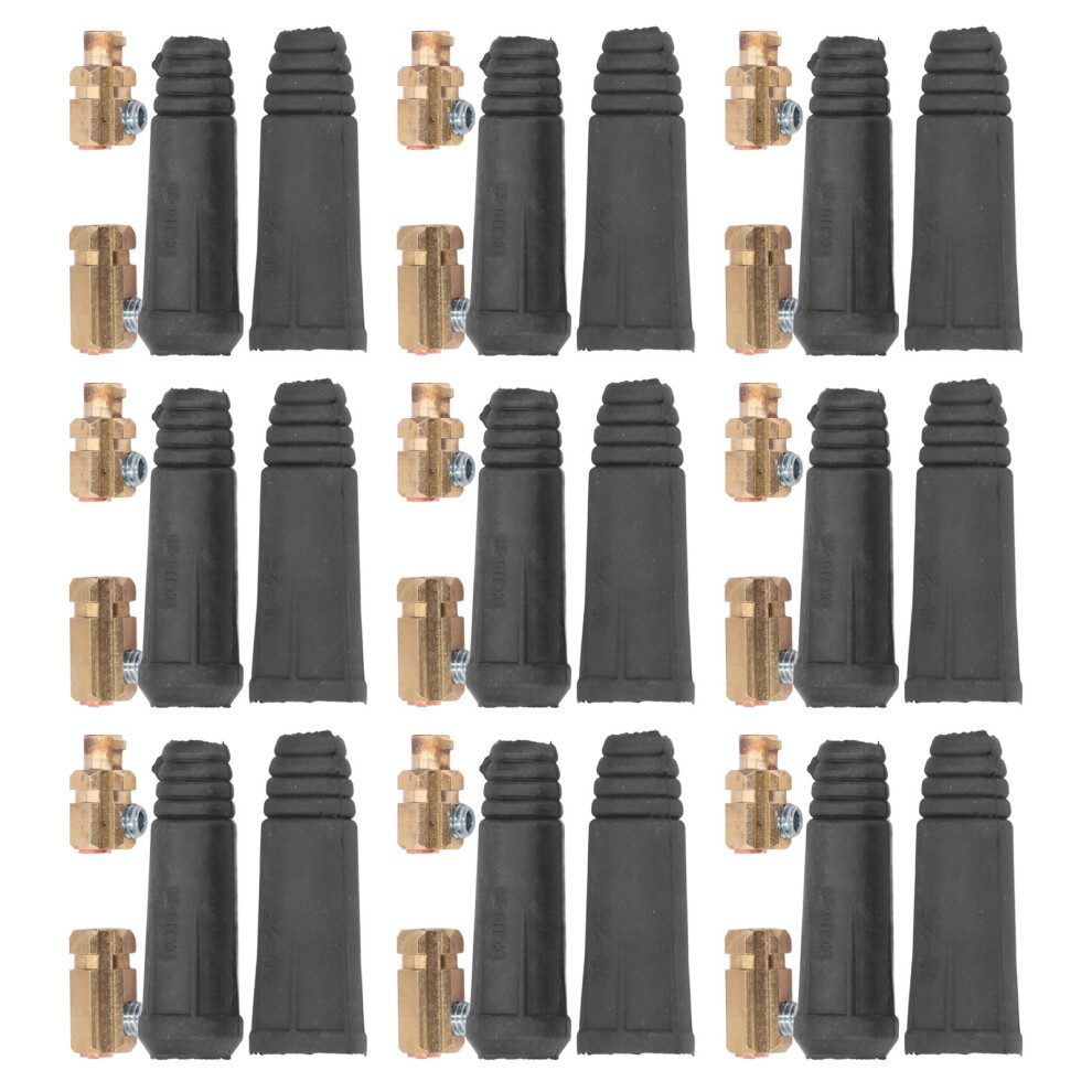 10Set Welding Cable Connector Plug Brass Rubber 200-250A Quick Fit 8421357742450