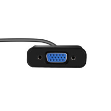 HDMI to VGA Adapter T-Type Micro+Mini HDMI Converter Black for Set Top Box PC