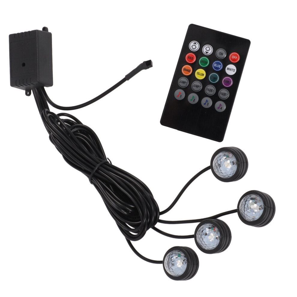 Car Interior Rgb Footwell 7 Colors Rf Remote & Sound Control System Light 9361357744735