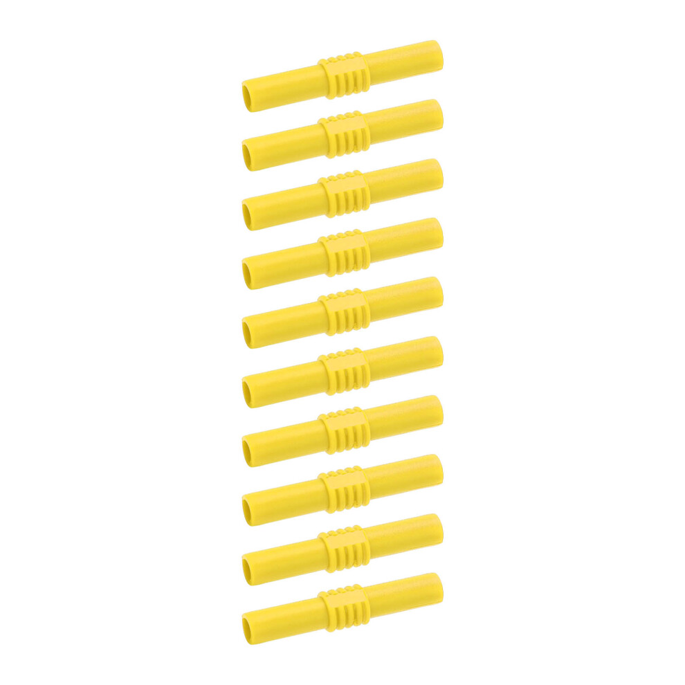 10Pcs 4Mm Yellow Insulated Banana Coupler Female To Female Extension Plug 9301357746162