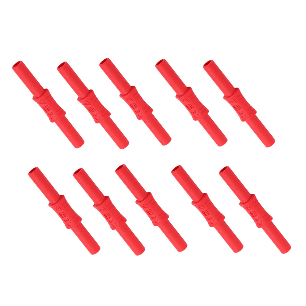 Red 10Pcs Banana Coupler J.20009 4Mm Female To Female Insulated Banana Adapter 4901357746244