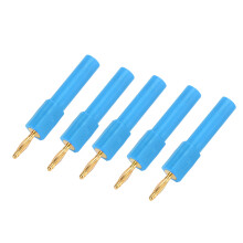 Banana-Stecker-Adapter 5 Stück, stabile Verbindung, 2 mm auf 4 mm, blau