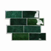 (Green, 30 PCS) 3D Self-adhesive Wall Tile Sticker, 10/30pcs Heat Resistant Peel & Stick Kitchen Backsplash, Waterproof Wall Tile Sticker For Bathroom