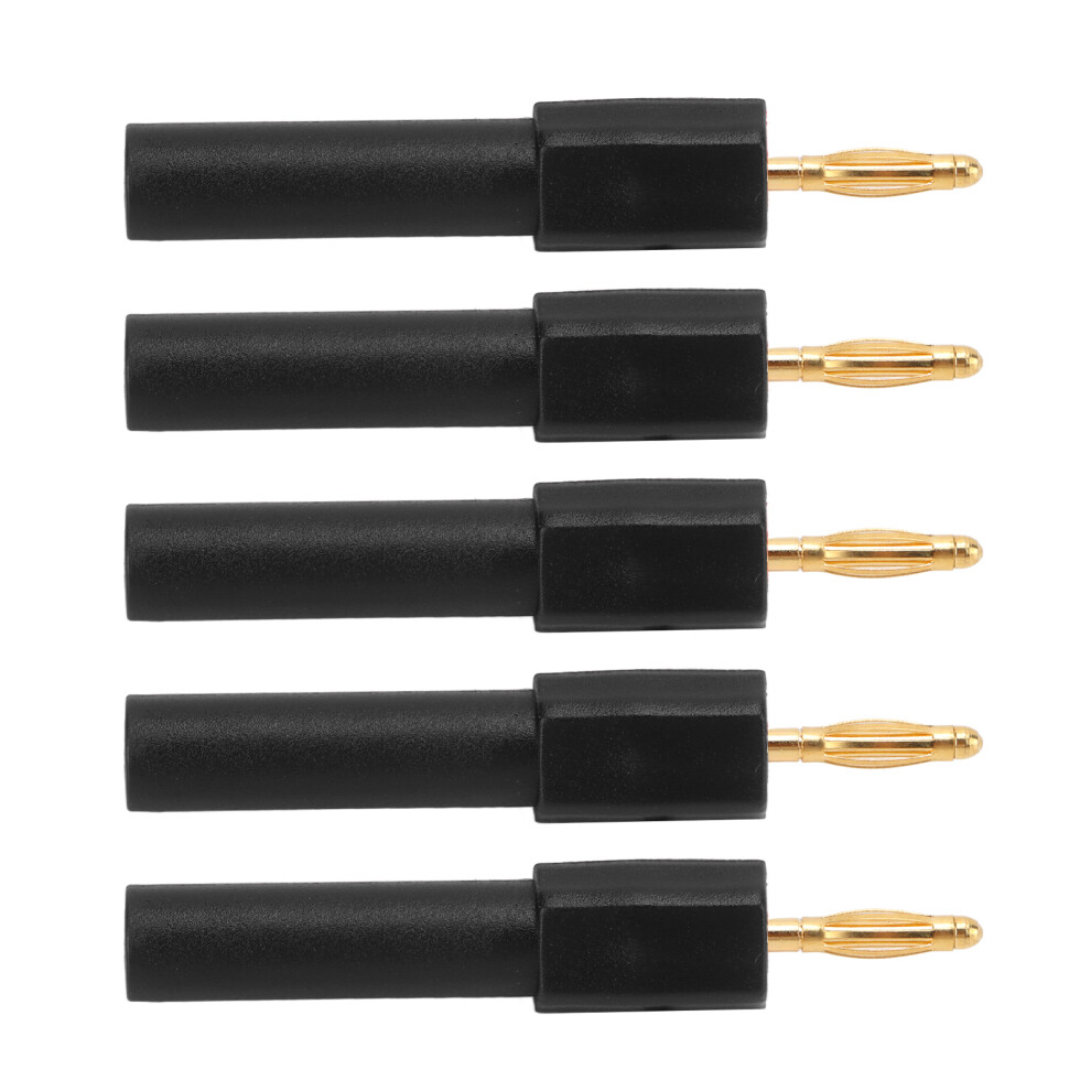 5Pcs 2Mm-4Mm Convert Banana Plugs, Strong Conductivity, Black 8461357746577
