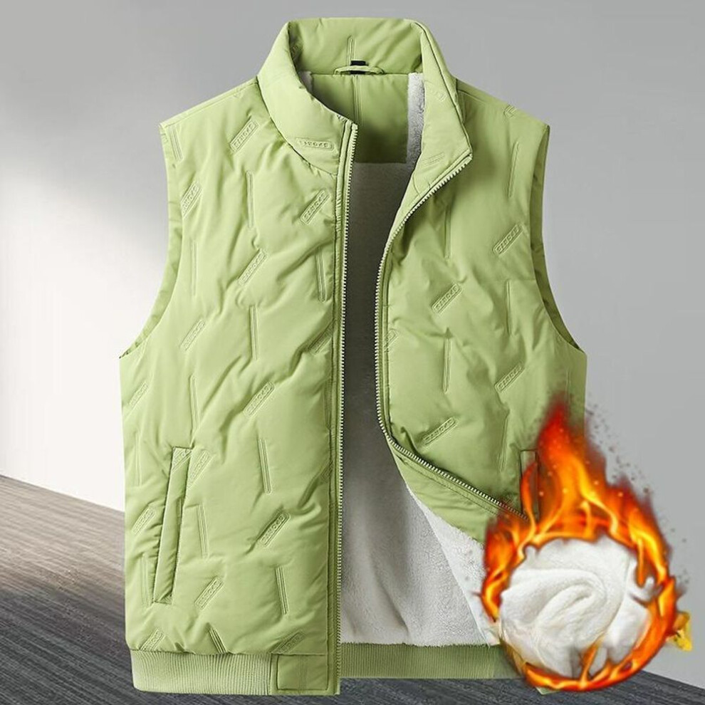(6XL, green) Men's Lamb Fleece Cotton Vest Plus Velvet Thickened Winter Plus Size Loose Warm Outer Clothes-image-OPC-PMQ8FWZ-NEW