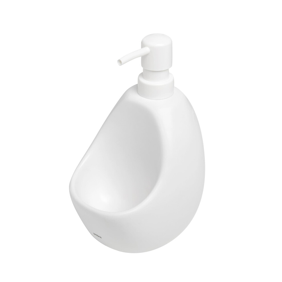 Umbra 330750-660 20 oz Joey Soap Dispenser & Caddy Design Pump Bottle Scrubby Holder - Matte Ceramic & White
