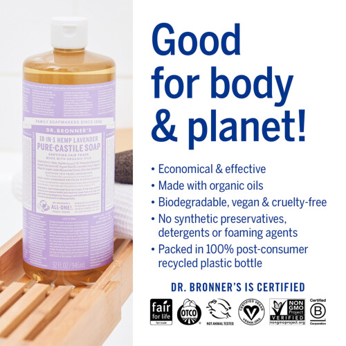 Dr Bronner Lavender Pure-castile Liquid Soap  3.79 Litre 2