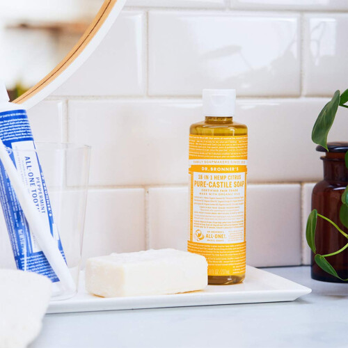 Dr Bronner Org Citrus Orange Pure Castille Liquid Soap 473ml 2