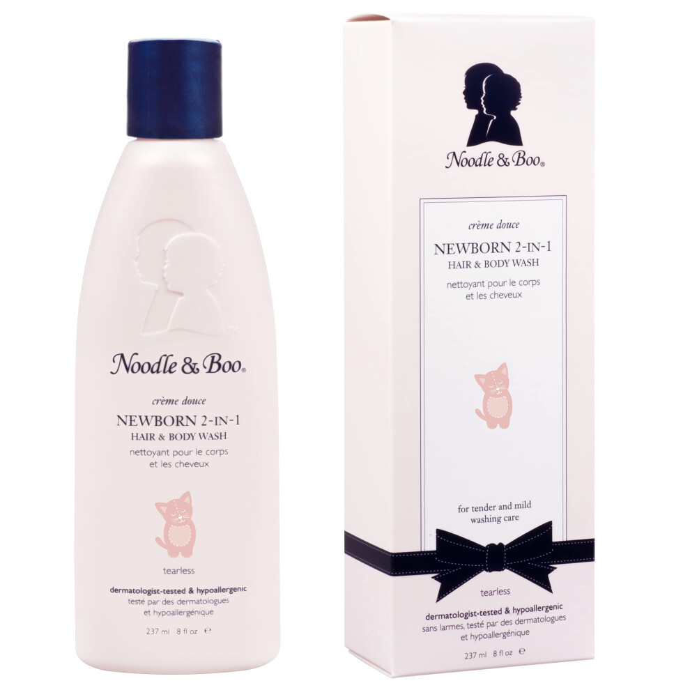 2 In 1 Newborn Hair & Body Wash For Baby, Tear Free And Hypoallergenic, 8 Oz Noodle & Boo