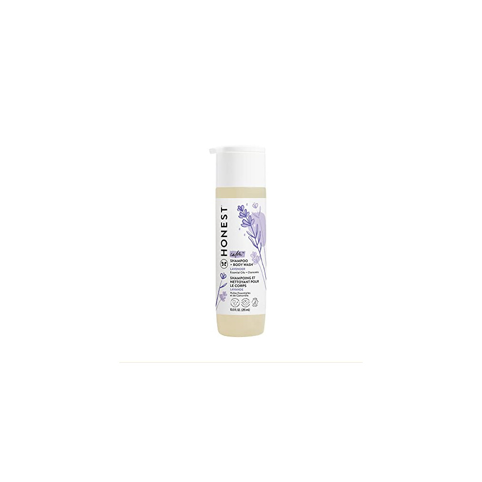 2-In-1 Cleansing Shampoo + Body Wash | Gentle For Baby | Naturally Derived Tear-Free Hypoallergenic | Calm 10 Fl Oz Lavender The Honest Company
