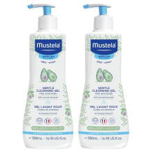 Mustela Baby Gentle Cleansing Gel - Hair & Body Wash - with Natural Avocado & Vitamin B5 - 16.90