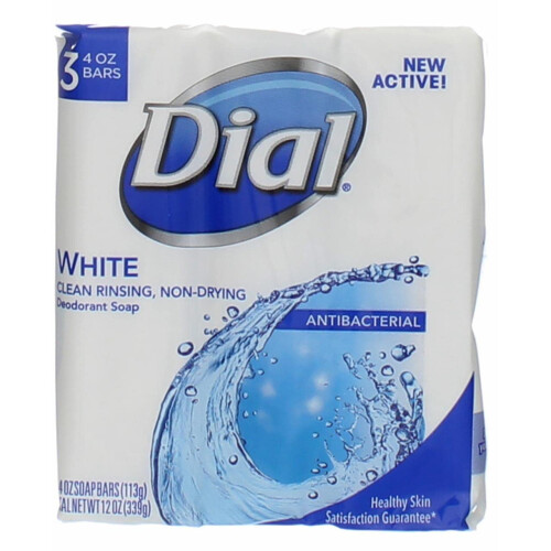 Dial Antibakteriell Deodorant Tvål, 4 oz, Vit, 12-pack