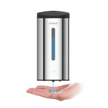 AIKE 700ml Wall Mounted Automatic Soap Dispenser Commercial Stainless Steel Liquid Dispenser Polished AK1205