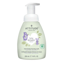 ATTITUDE 2-in-1 Hair and Body Foaming Baby Wash EWG Verified Shampoo Soap Dermatologically Tested Made with Naturally Derived Ingredients Vegan