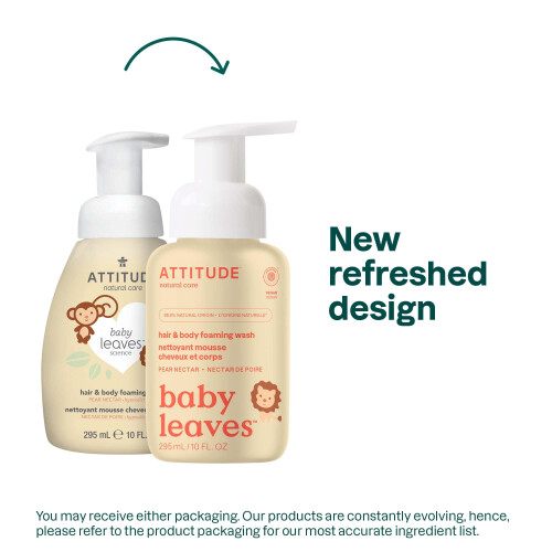 ATTITUDE 2-in-1 Σαμπουάν και Αφρόλουτρο για Μωρά, EWG Verified, Δερματολογικά Ελεγμένο 1