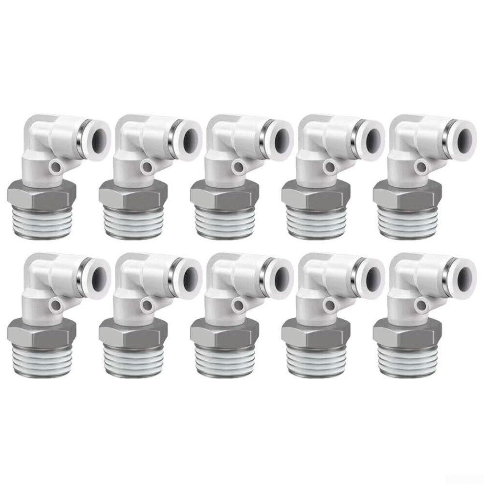 Pl1204 Quick Connect Hose Fitting Set 10 Pcs Leakproof For Pu Tubes And Nylon Tubes White Pl12-04 9354506672355