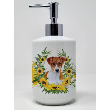Caroline's Treasures CK2881MDLO Jack Russell Terrier in Sunflowers Keramick dvkovac mdla Rucn dvkovac mdla Lhve s pumpickou do koupelny Kuchy