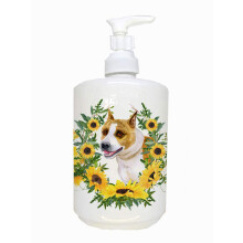 Caroline's Treasures CK2836SOAP American Staffordshire in Sunflowers Keramick dvkovac mdla Rucn dvkovac mdla Lhve s pumpickou do koupelny Kuch