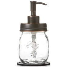 Dvkovac mdla a/nebo pletovho mlka Mason Jar pro tekut mdlo na ruce nebo mlko na ruce/telo (Oil Rubbed Bronze 2pk 16oz)