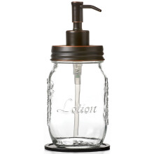 Dvkovac mdla a/nebo pletovho mlka Mason Jar pro tekut mdlo na ruce nebo mlko na ruce/telo (Oil Rubbed Bronze Single 16oz)